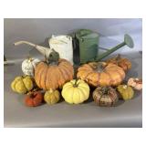 Box of Pumpkins & Watering Cans