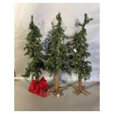 (3) Trees w/ Wooden Bases