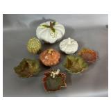 Ceramic Covered Dishes, Leaf Plates, etc.