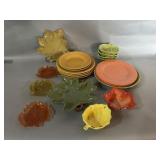 Fall Ceramic Leaf Plates, Pumpkin Bowls, etc.
