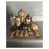 2 Boxes of Dolls, Turkeys, Nativity Figures, etc.