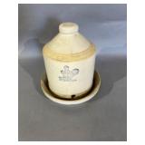 Stoneware Chicken Waterer with Tray