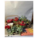 Wicker Baskets with Faux Flowers