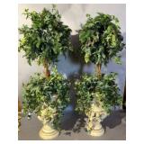 Pair Artificial Topiary Trees in Urn Planters