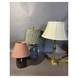 Three Table Lamps with Shades