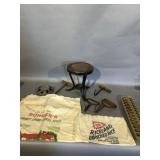 Primitive Farm Tools and Cloth Feed Bags