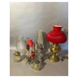 Glass and Metal Oil & Electric Lamps