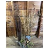 Grouping of Dried Branches & Watering Can