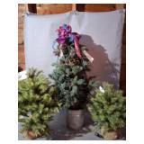 3 Artificial Tabletop Pine Trees