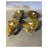(4) Stone-form Tiki Lamps