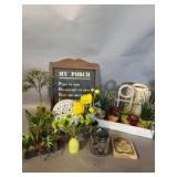 Decor Assortment With Faux Plants