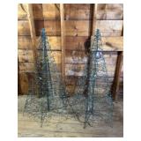 (2) Lighted, Metal Christmas Trees