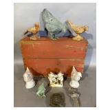 Cast Metal and Concrete Animal Figurines