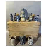 Salt Glaze Stoneware Christmas Figurines & Crocks