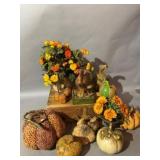 Fall Decor - Pumpkins and Floral Arrangement
