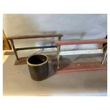 (2) Vintage Paper Holders and Stoneware Crock