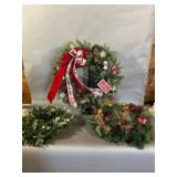 3 Artificial Holiday Wreaths