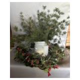 2 Tubs of Christmas Branches/ Large Wreath