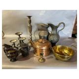 Group of Brass, Copper & Silverplate Items