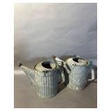 2 Galvanized Metal Watering Cans