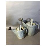 2 Galvanized Metal Watering Cans