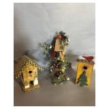 Three Decorative Wooden Birdhouses