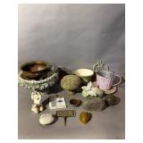 Garden Decor Lot With Planters and Ornaments