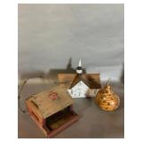 Three Decorative Wooden Birdhouses