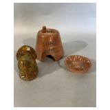 Three-Piece Glazed Ceramic Miniature Set