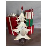 Metal Christmas Tree and Gift Boxes Decor