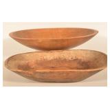 Two Antique Carved Wood Trenchers