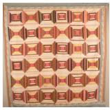 Sharp Antique Courthouse Steps Hand-Stitched Quilt