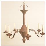 Signed Jerry Martin 7-Arm Tin Chandelier