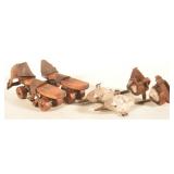 Antique Wood Roller Skates & Ice Skates