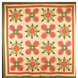 Antique Rose of Sharon Applique Quilt