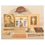 WWI 28th Div. Painted Helmet, Documents, Photos