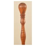 Antique Tiger Maple Carved Parade Marshal Baton