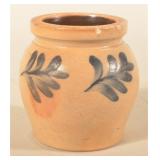 5 3/4" Freehand-Decorated Stoneware Crock