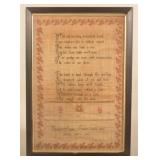 Large Vertical Format 1832 Antique Sampler