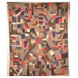 Signed & Dated Wool Crazy Quilt