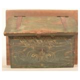 Rare 19th C. Wood Paint-Decorated Gruber Wagon Box