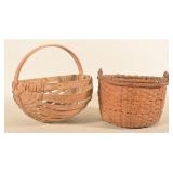Antique Potato & Swing Handle Oak Baskets