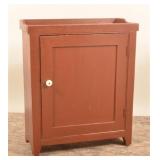 Diminutive Red-Painted 1-Door Cupboard