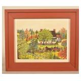 Hattie Brunner (1889-1982) Folk Art Watercolor