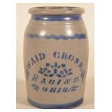 Waid Cross Racine, OH 1-Gallon Stoneware Crock