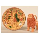 Dorothy Long Sgraffito Plate & John Bell-Type Lion