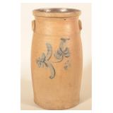 Antique Freehand-Decorated Ohio Butter Churn Crock