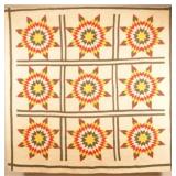 Excellent Antique Star of Bethlehem Quilt