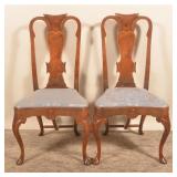 Pair of Queen Anne Burl Walnut Side Chairs