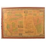 Large Wm. Barker 1858 Framed Dauphin County Map